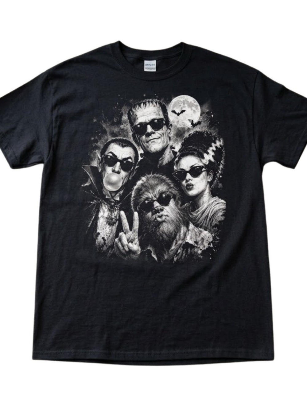 Retro Halloween Monster Selfie Graphic T-shirt